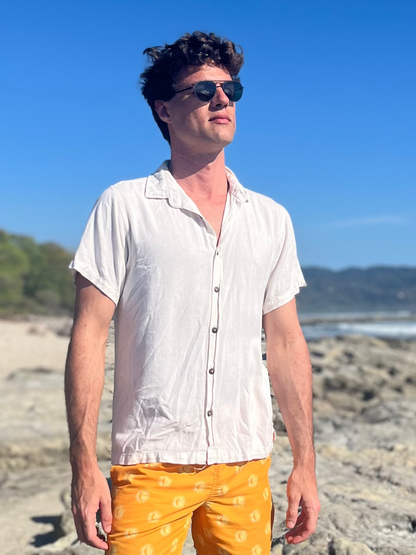 Men's Linen Camp Shirt – Coconut Buttons