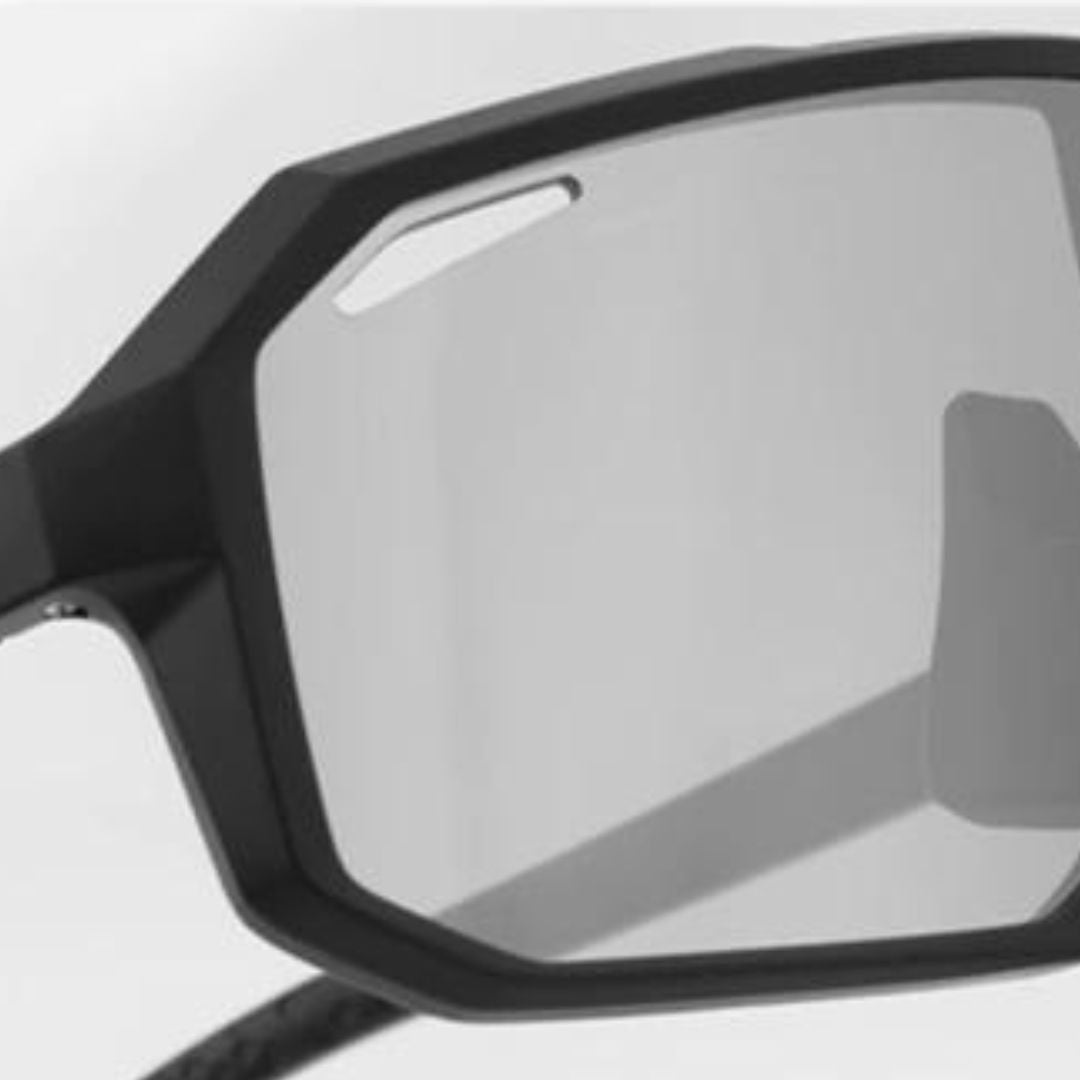 Close up of speed holes cut into the upper edges of the glasses