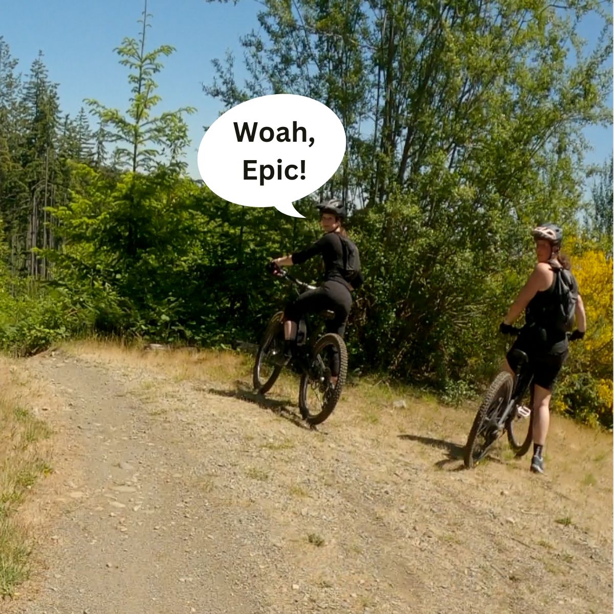 babes checking out a guy riding by with trail boss biking glasses on